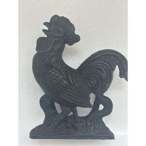 Vintage Cast Iron Rooster Napkin Letter Holder - Farmhouse Kitchen Decor